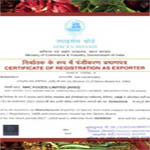 Spice Board certificate